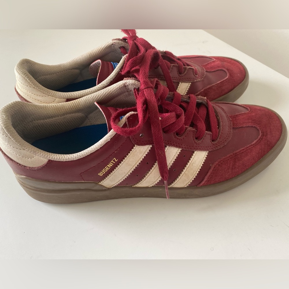 Crimson Red Suede Adidas Busenitz RX Skateboarding Sambas Gazelle Trendy Shoes